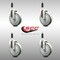 Service Caster 5 Inch 316SS Gray Polyurethane Swivel 3/4 Inch Expanding Stem Caster Set SCC SCC-SS316EX20S514-PPUB-34-4 - alternate 2